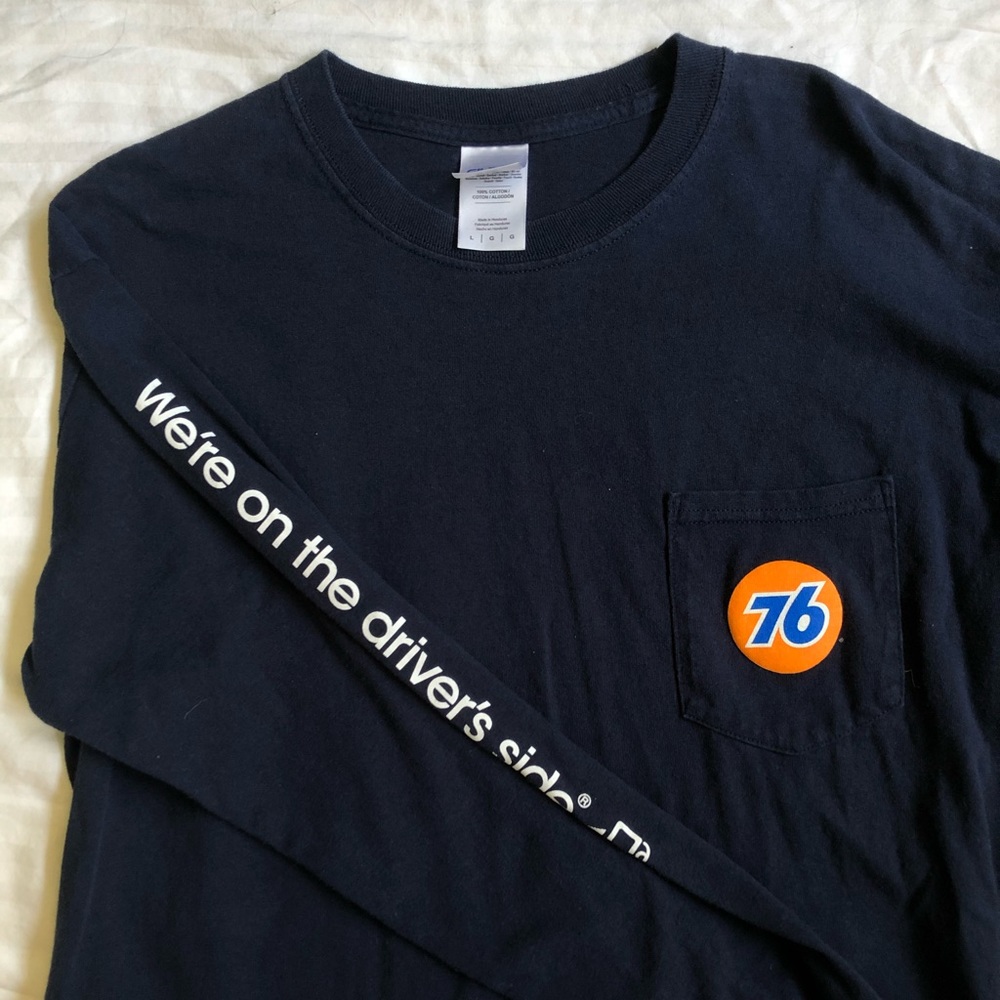 VINTAGE GILDAN 76 GAS LONG SLEEVE T SHIRT